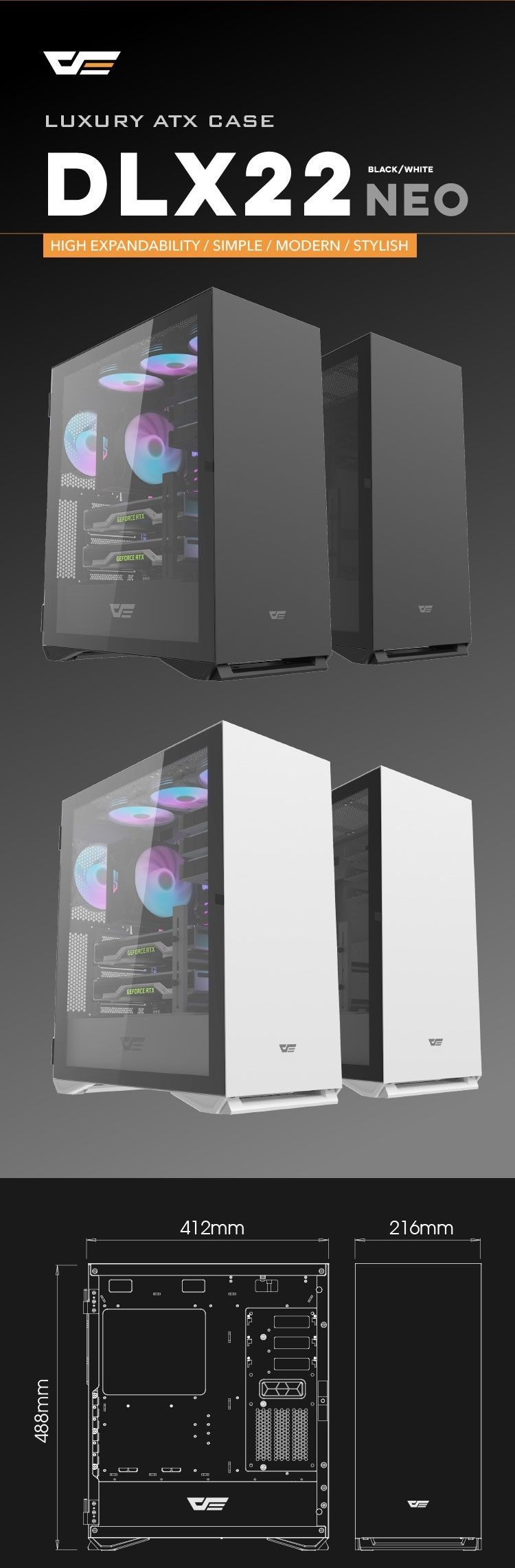 DLX22 Neo EATX PC Case